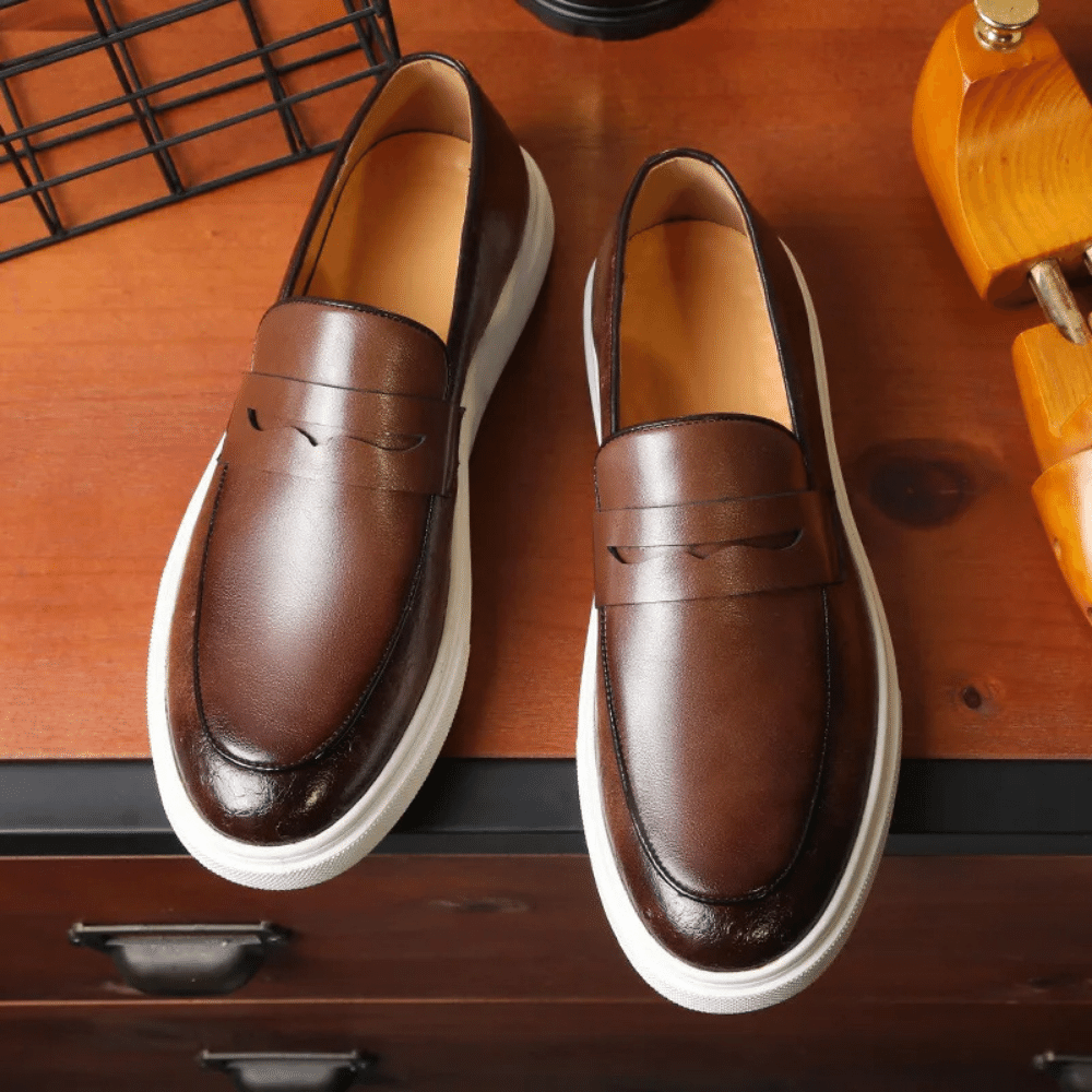 Leather Moccasin Slip-On for Men by Norvex