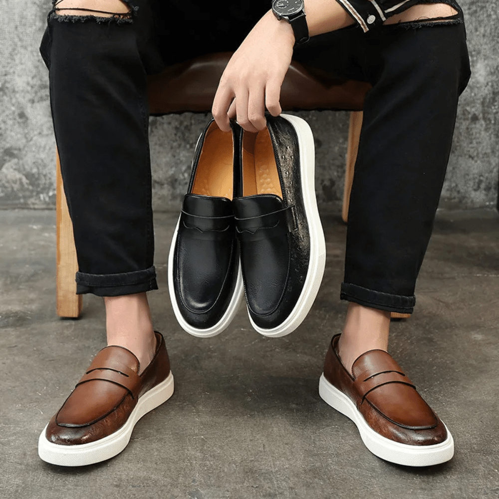 Leather Moccasin Slip-On for Men by Norvex